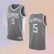 Camiseta Los Angeles Clippers Luke Kennard NO 5 Earned 2020-21 Gris