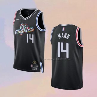 Camiseta Los Angeles Clippers Terance Mann NO 14 Ciudad 2022-23 Negro