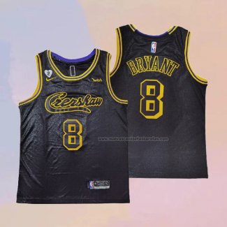 Camiseta Los Angeles Lakers Kobe Bryant NO 8 Crenshaw Black Mamba Negro