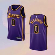 Camiseta Los Angeles Lakers Russell Westbrook NO 0 Statement 2022-23 Violeta