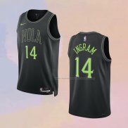 Camiseta New Orleans Pelicans Brandon Ingram NO 14 Ciudad 2023-24 Negro