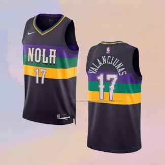 Camiseta New Orleans Pelicans Jonas Valanciunas NO 17 Ciudad 2022-23 Violeta