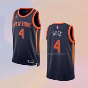 Camiseta New York Knicks Derrick Rose NO 4 Statement 2022-23 Negro