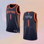 Camiseta New York Knicks Obi Toppin NO 1 Statement 2022-23 Negro