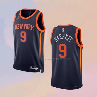 Camiseta New York Knicks RJ Barrett NO 9 Statement 2022-23 Negro