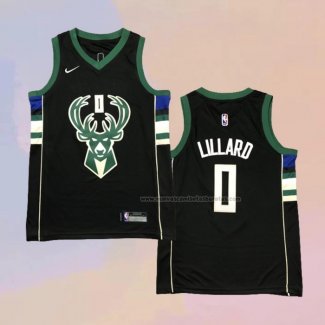 Camiseta Nino Milwaukee Bucks Damian Lillard NO 0 Statement 2018-19 Negro