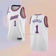 Camiseta Phoenix Suns Devin Booker NO 1 Association 2022-23 Blanco