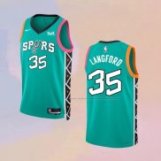 Camiseta San Antonio Spurs Romeo Langford NO 35 Ciudad 2022-23 Verde