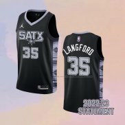 Camiseta San Antonio Spurs Romeo Langford NO 35 Statement 2022-23 Negro