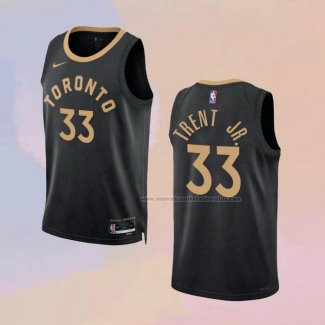 Camiseta Toronto Raptors Gary Trent JR. NO 33 Ciudad 2022-23 Negro