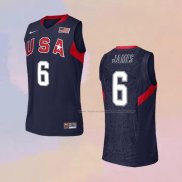 Camiseta USA 2008 LeBron James NO 6 Azul