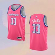 Camiseta Washington Wizards Kyle Kuzma NO 33 Ciudad 2022-23 Rosa