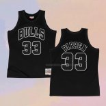 Camiseta Chicago Bulls Scottie Pippen NO 33 Hardwood Classics Throwback White Logo Negro