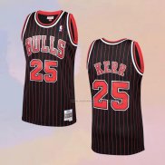 Camiseta Chicago Bulls Steve Kerr NO 25 Mitchell & Ness 1995-96 Negro