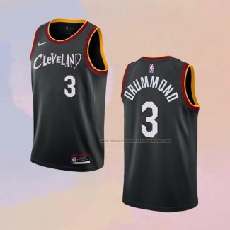 Camiseta Cleveland Cavaliers Andre Drummond NO 3 Ciudad 2020-21 Negro