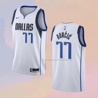 Camiseta Dallas Mavericks Luka Doncic NO 77 Association 2020-21 Blanco