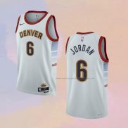 Camiseta Denver Nuggets Deandre Jordan NO 6 Ciudad 2022-23 Blanco