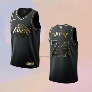 Camiseta Golden Edition Los Angeles Lakers Kobe Bryant NO 24 Negro