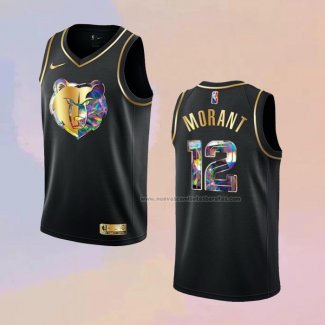 Camiseta Golden Edition Memphis Grizzlies Ja Morant NO 12 2021-22 Negro