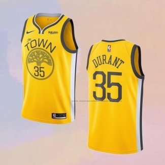 Camiseta Golden State Warriors Kevin Durant NO 35 Earned Amarillo