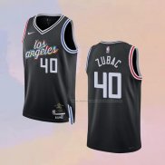 Camiseta Los Angeles Clippers Ivica Zubac NO 40 Ciudad 2022-23 Negro