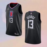 Camiseta Los Angeles Clippers Paul George NO 13 Statement 2020-21 Negro