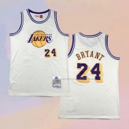 Camiseta Los Angeles Lakers Kobe Bryant NO 24 Mitchell & Ness Chainstitch Crema