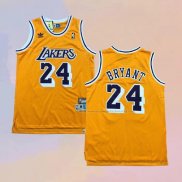 Camiseta Los Angeles Lakers Kobe Bryant NO 24 Retro Amarillo