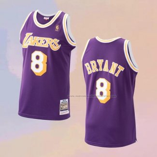 Camiseta Los Angeles Lakers Kobe Bryant NO 8 Mitchell & Ness 1996-97 Violeta