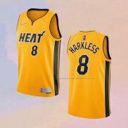 Camiseta Miami Heat Maurice Harkless NO 8 Earned 2020-21 Oro