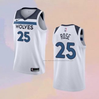 Camiseta Minnesota Timberwolves Derrick Rose NO 25 Association Blanco