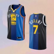 Camiseta Nets Warriors Thunder Kevin Durant NO 30 7 Split Azul Negro