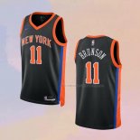 Camiseta New York Knicks Jalen Brunson NO 11 Ciudad 2022-23 Negro