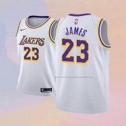 Camiseta Nino Los Angeles Lakers Lebron James NO 23 Association 2017-18 Blanco