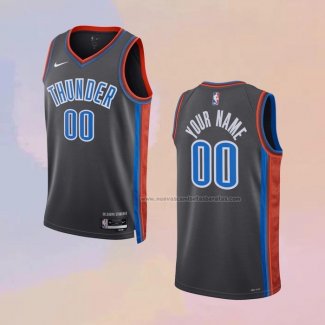 Camiseta Oklahoma City Thunder Personalizada Ciudad 2022-23 Gris