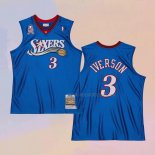 Camiseta Philadelphia 76ers Allen Iverson NO 3 Mitchell & Ness 2001-02 Azul