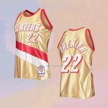 Camiseta Portland Trail Blazers Clyde Drexler NO 22 Mitchell & Ness 1991-92 Oro