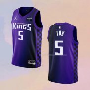 Camiseta Sacramento Kings De'Aaron Fox NO 5 Statement 2023-24 Violeta