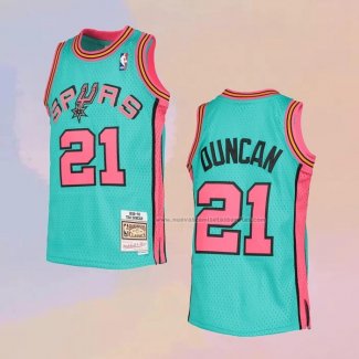 Camiseta San Antonio Spurs Tim Duncan NO 21 Mitchell & Ness 1998-99 Verde