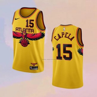 Camiseta Atlanta Hawks Clint Capela NO 15 Ciudad 2021-22 Amarillo