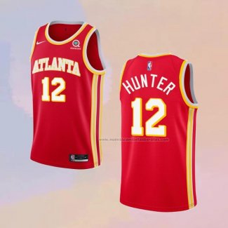 Camiseta Atlanta Hawks De'Andre Hunter NO 12 Icon 2020-21 Rojo