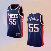 Camiseta Brooklyn Nets Mike James NO 55 Ciudad 2021-22 Azul