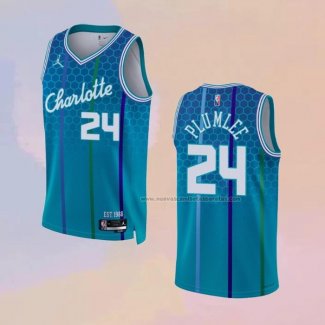 Camiseta Charlotte Hornets Mason Plumlee NO 24 Ciudad 2021-22 Azul