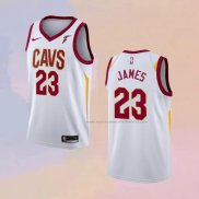 Camiseta Cleveland Cavaliers Lebron James NO 23 Association 2017-18 Blanco