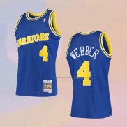 Camiseta Golden State Warriors Chris Webber NO 4 Mitchell & Ness 1993-94 Azul