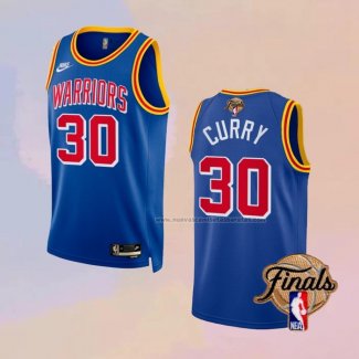 Camiseta Golden State Warriors Stephen Curry NO 30 Classic 2022 NBA Finals Azul