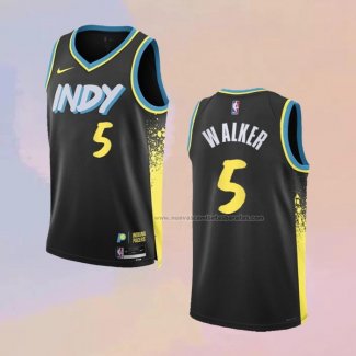 Camiseta Indiana Pacers Jarace Walker NO 5 Ciudad 2023-24 Negro