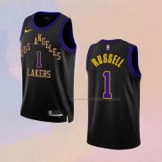 Camiseta Los Angeles Lakers D'Angelo Russell NO 1 Ciudad 2023-24 Negro