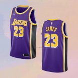 Camiseta Los Angeles Lakers LeBron James NO 23 Statement 2020-21 Violeta