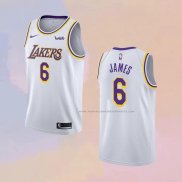 Camiseta Los Angeles Lakers LeBron James NO 6 Association 2021-22 Blanco